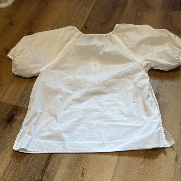 TALBOTS Women's White Blouse Medium 96% Cotton 4% Spandex - Picture 3 of 6